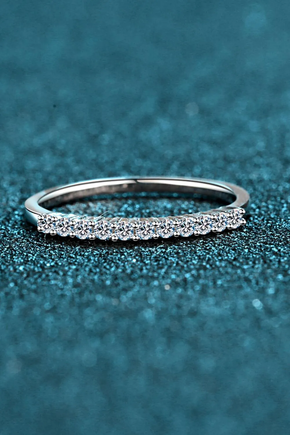 Hazel Blues® | 925 Sterling Silver Inlaid Moissanite Polished Ring