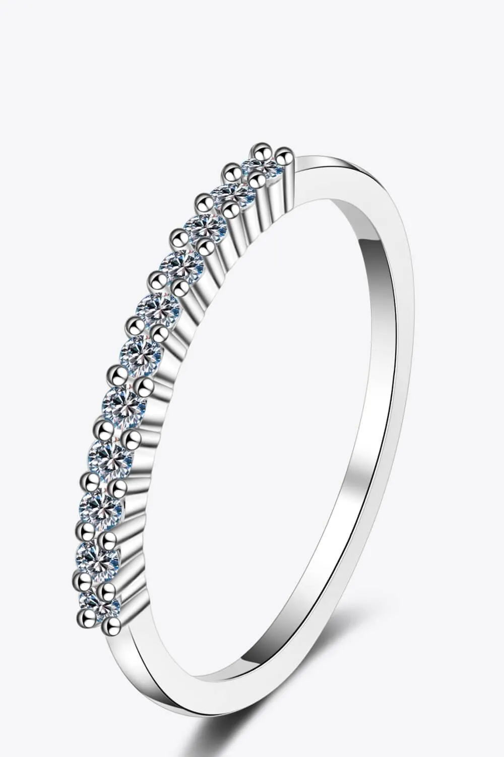 Hazel Blues® | 925 Sterling Silver Inlaid Moissanite Polished Ring