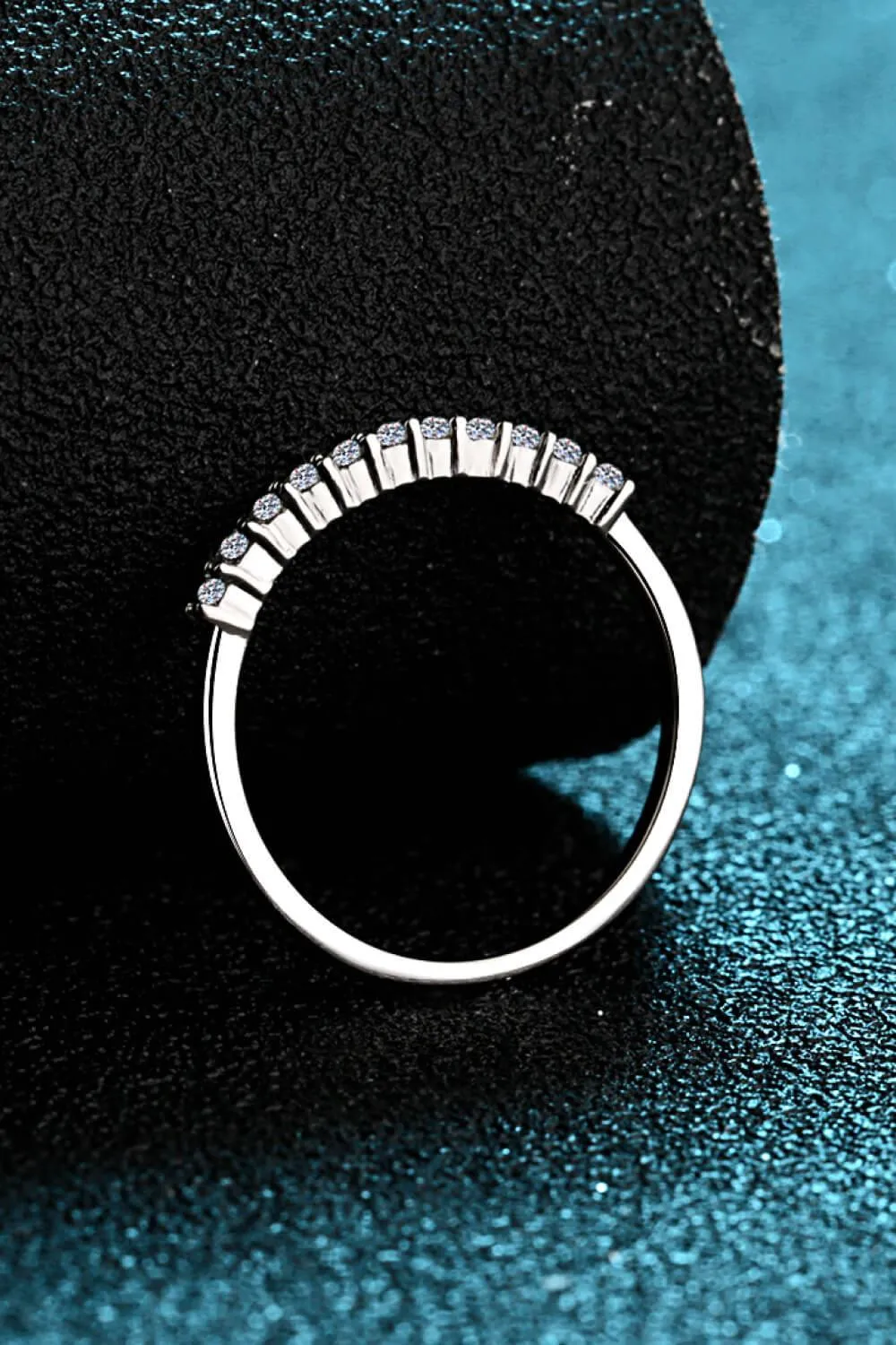 Hazel Blues® | 925 Sterling Silver Inlaid Moissanite Polished Ring