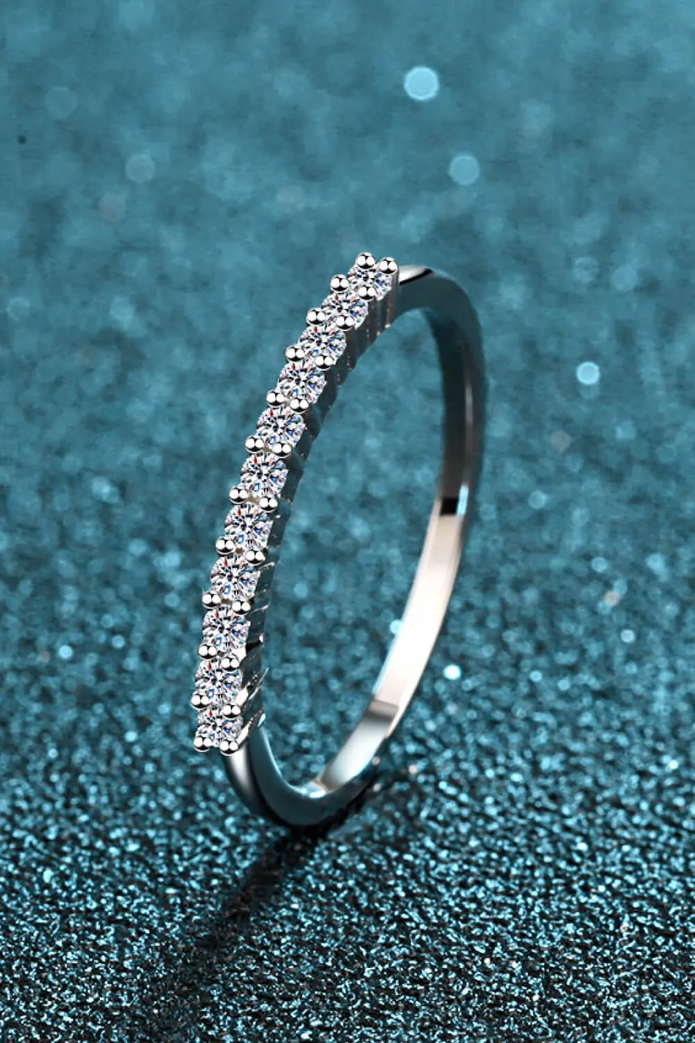 Hazel Blues® | 925 Sterling Silver Inlaid Moissanite Polished Ring
