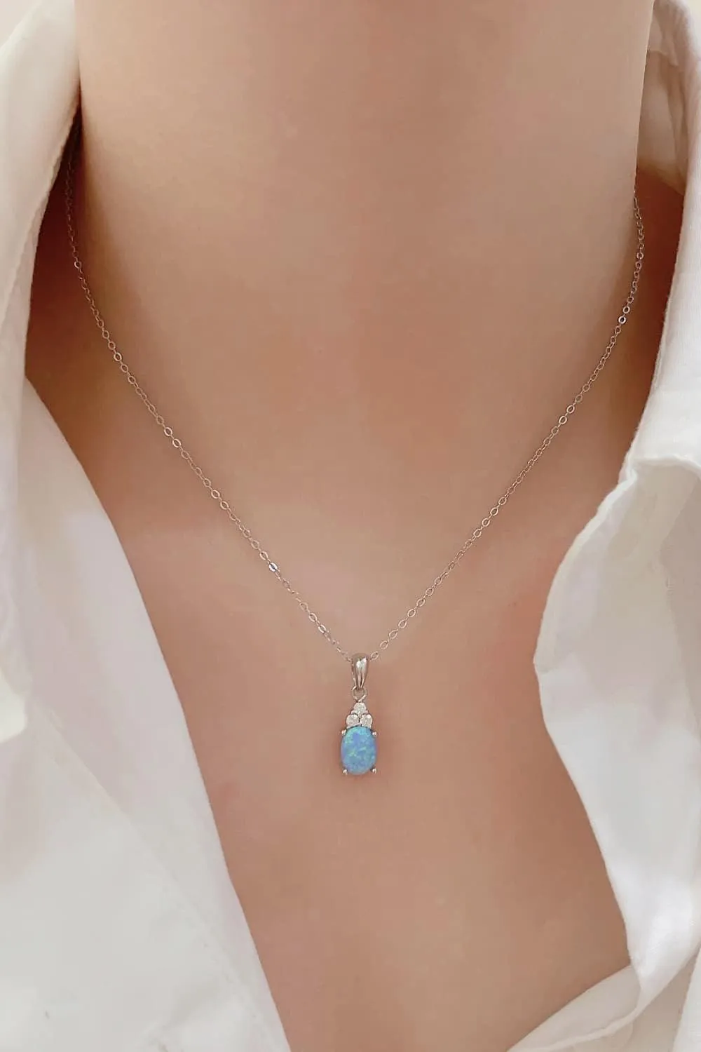 Hazel Blues® |  Find Your Center Opal Pendant Necklace