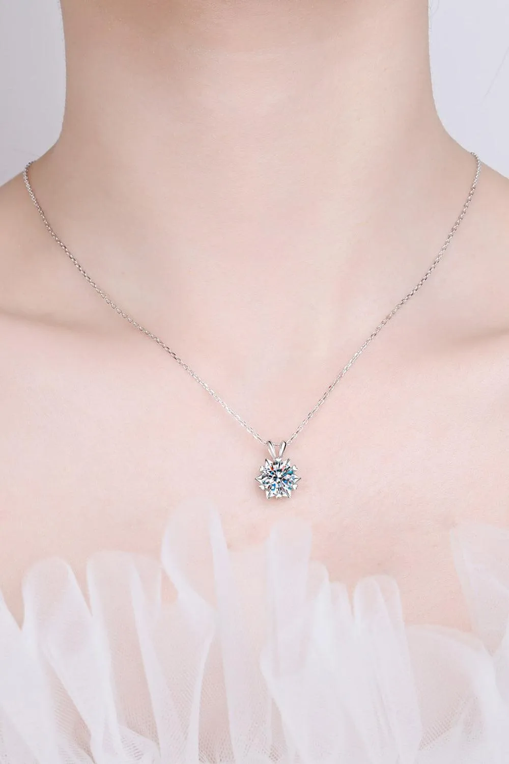 Hazel Blues® | Learning To Love 925 Sterling Silver Moissanite Pendant Necklace