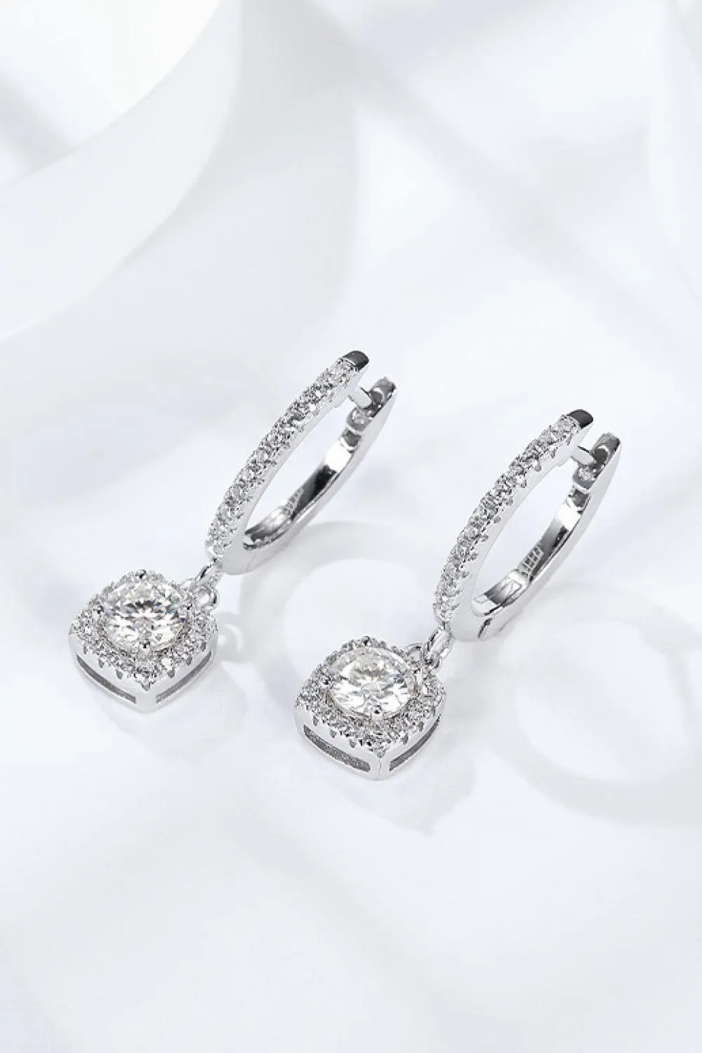 Hazel Blues® |  Moissanite Huggie Drop Earrings
