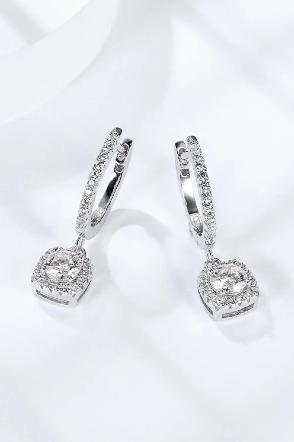 Hazel Blues® |  Moissanite Huggie Drop Earrings