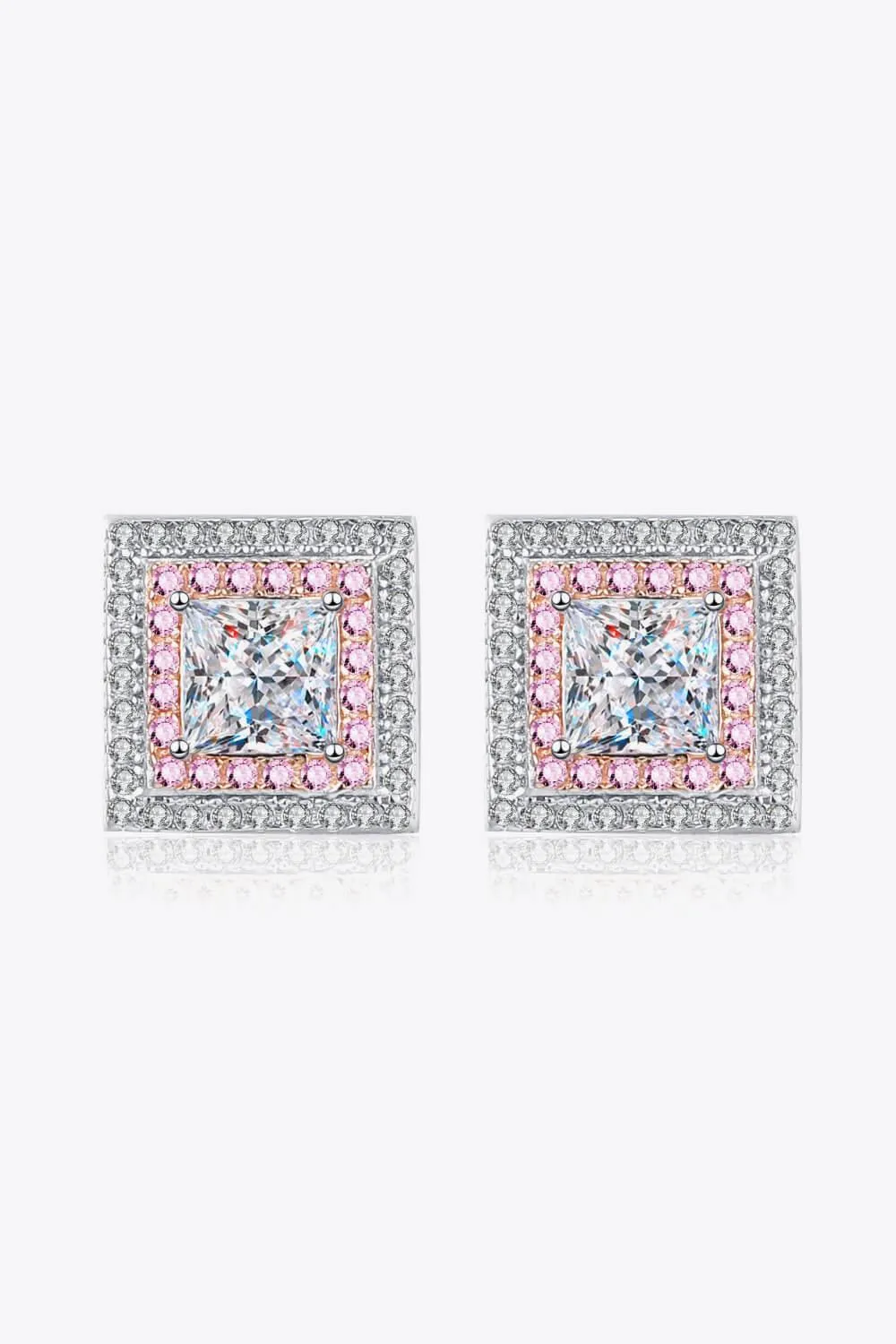 Hazel Blues® | Moissanite Square Stud Earrings