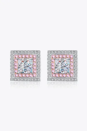 Hazel Blues® | Moissanite Square Stud Earrings