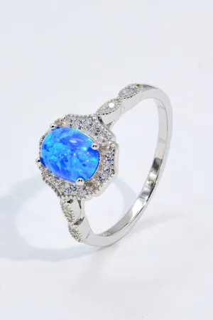 Hazel Blues® | Opal and Zircon 925 Sterling Silver Ring