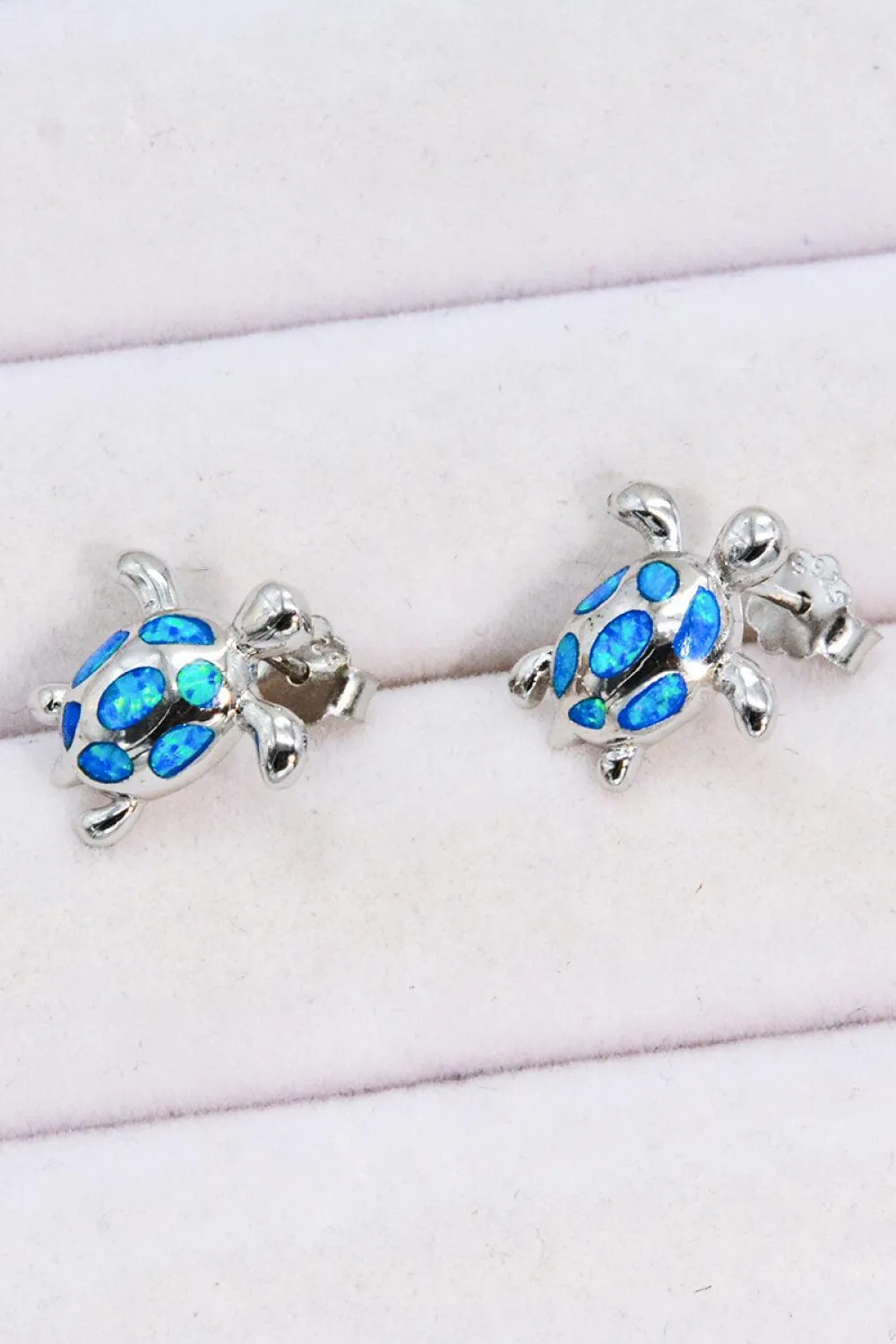 Hazel Blues® | Opal Turtle Platinum-Plated Stud Earrings