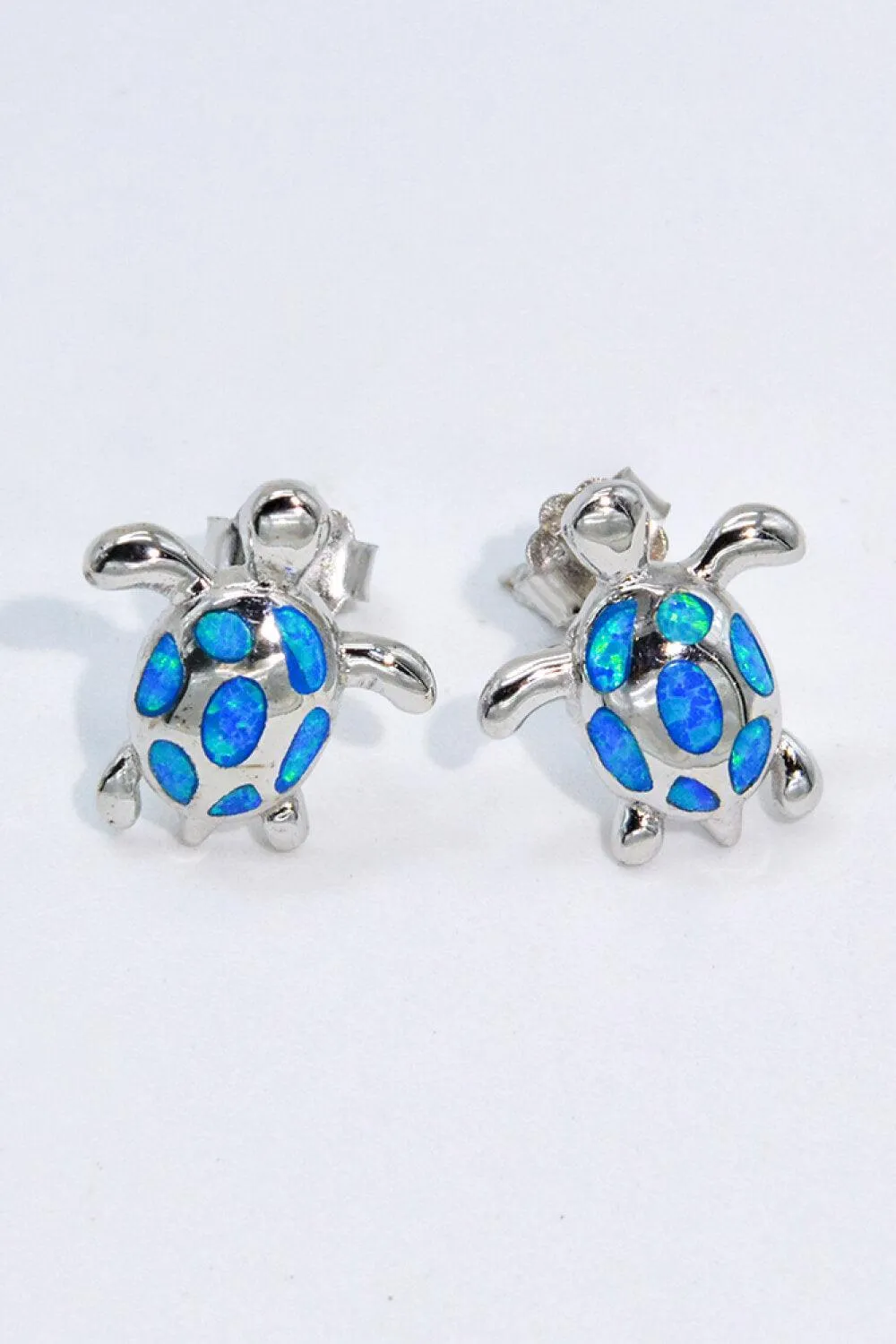 Hazel Blues® | Opal Turtle Platinum-Plated Stud Earrings