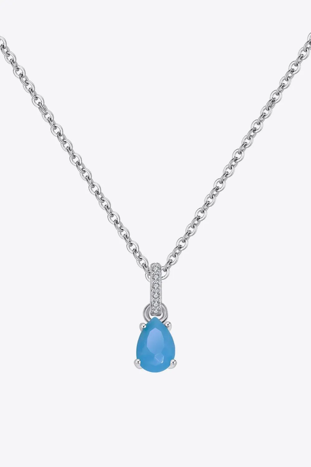 Hazel Blues® | Teardrop Turquoise 4-Prong Pendant Necklace