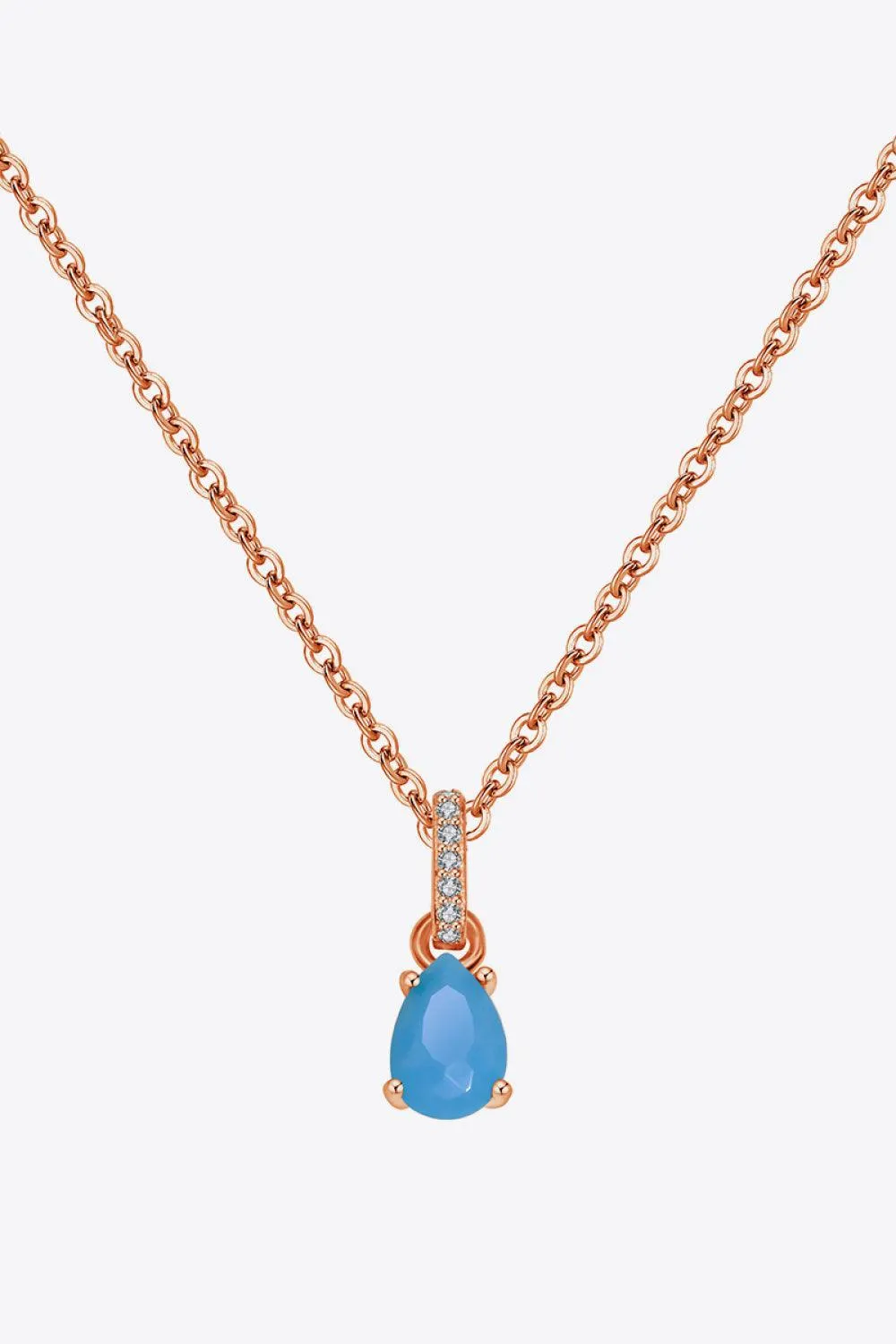Hazel Blues® | Teardrop Turquoise 4-Prong Pendant Necklace
