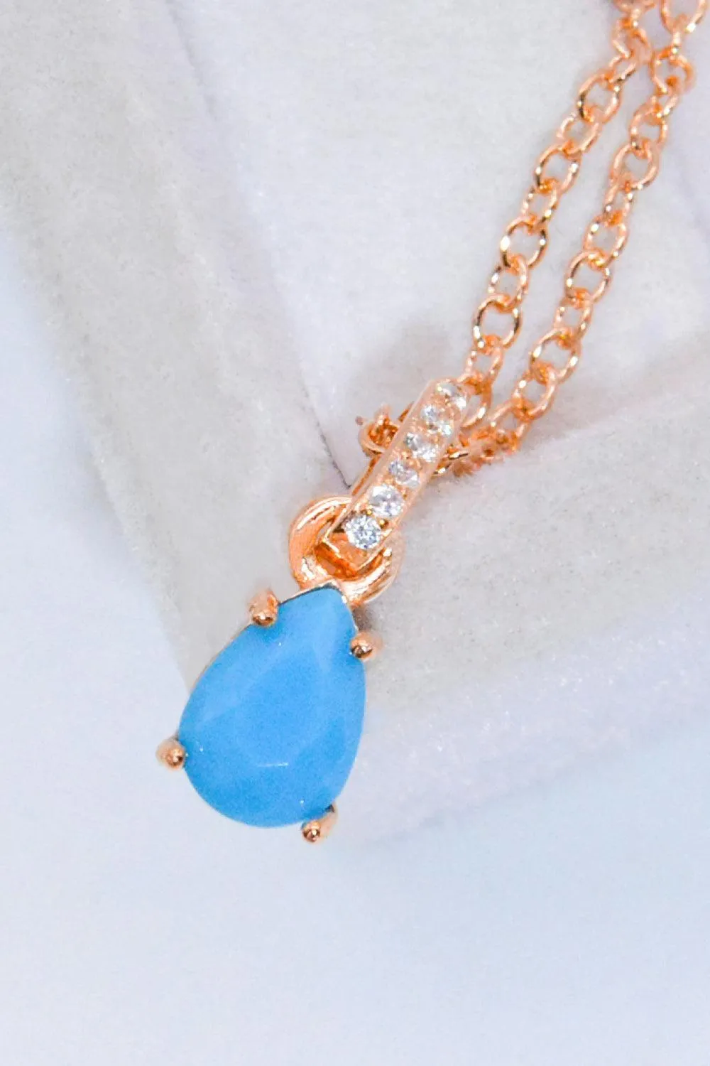 Hazel Blues® | Teardrop Turquoise 4-Prong Pendant Necklace