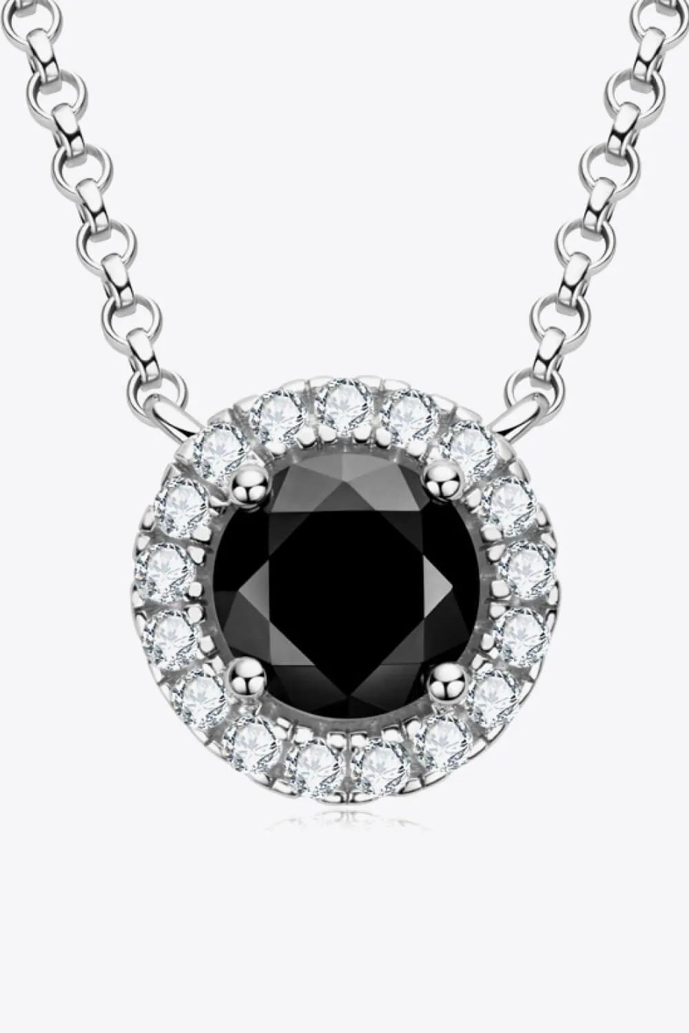 Hazel Blues® | Two-Tone 1 Carat Moissanite Round Pendant Necklace