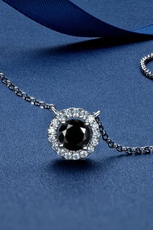 Hazel Blues® | Two-Tone 1 Carat Moissanite Round Pendant Necklace
