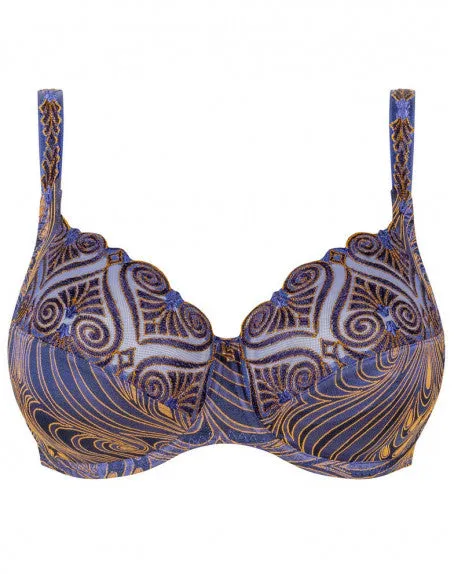 Hermione Underwired Bra In Bleu Solitaire - Louisa Bracq