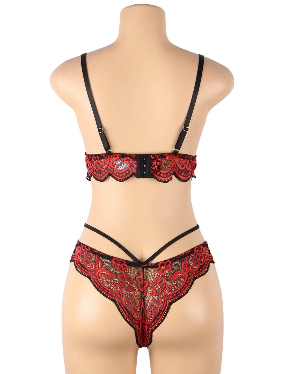 High Quality Lace Cross Strap Decoration Sexy Bra Set Egypt