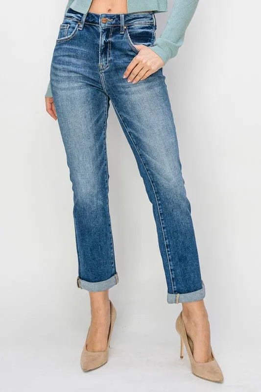 High Rise Straight Jeans by Risen