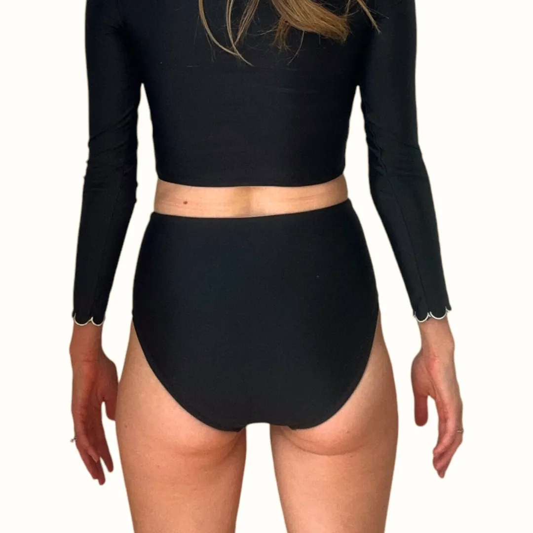High Waist Black Swim Bottoms