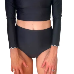 High Waist Black Swim Bottoms