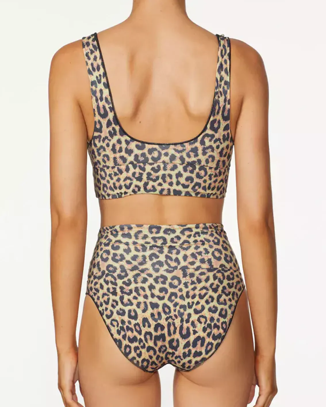 High Waisted Bikini Bottoms in Animal Print