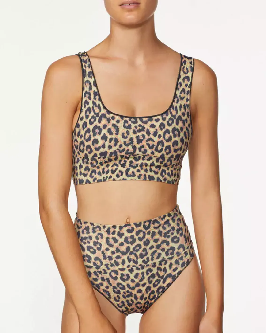 High Waisted Bikini Bottoms in Animal Print
