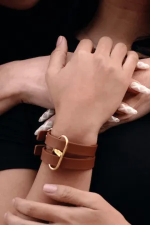 Icon Cuffs - Tan/Gold