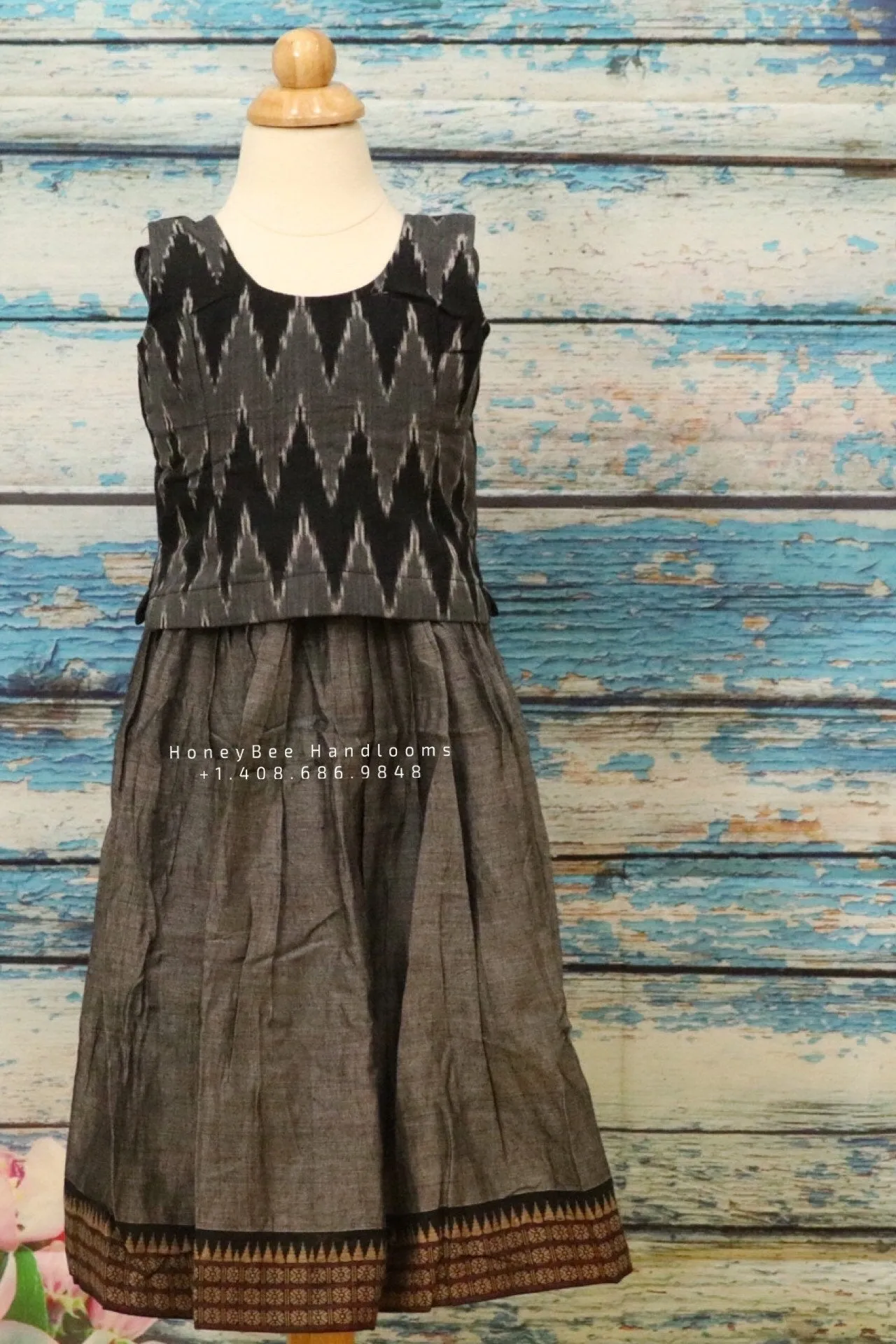 Indian kids dress | ikkat dress | Indian cotton dress for kids | Bollywood dress | Kids Maxi Dress | Indianwear | HoneyBee Handlooms