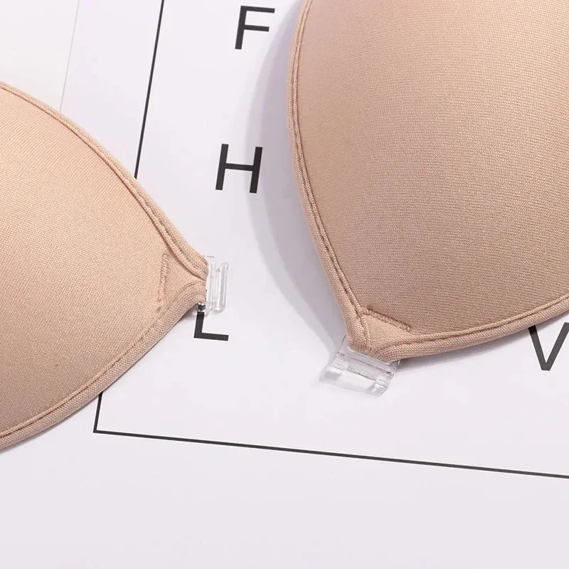Invisible Self-Adhesive Silicone Push-Up Bra - Seamless Front Closure Strapless Backless Lingerie