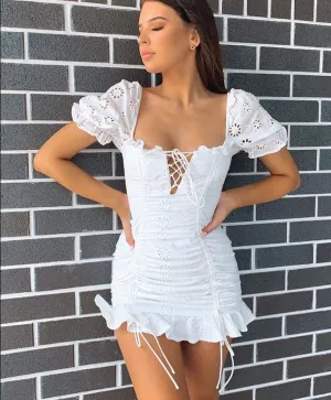 Isabelle – Lace & Ruffle Detail Summer Dress for Women