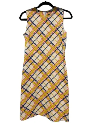J. Mclaughlin knit diamond print jumper gold blue XS