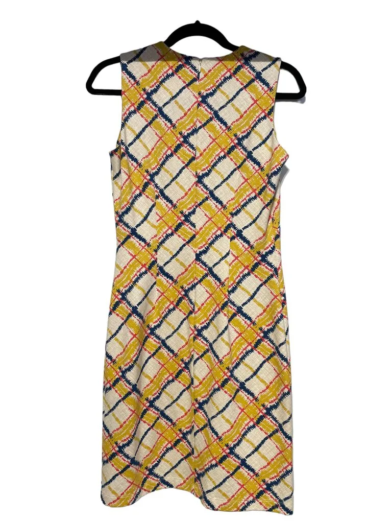 J. Mclaughlin knit diamond print jumper gold blue XS