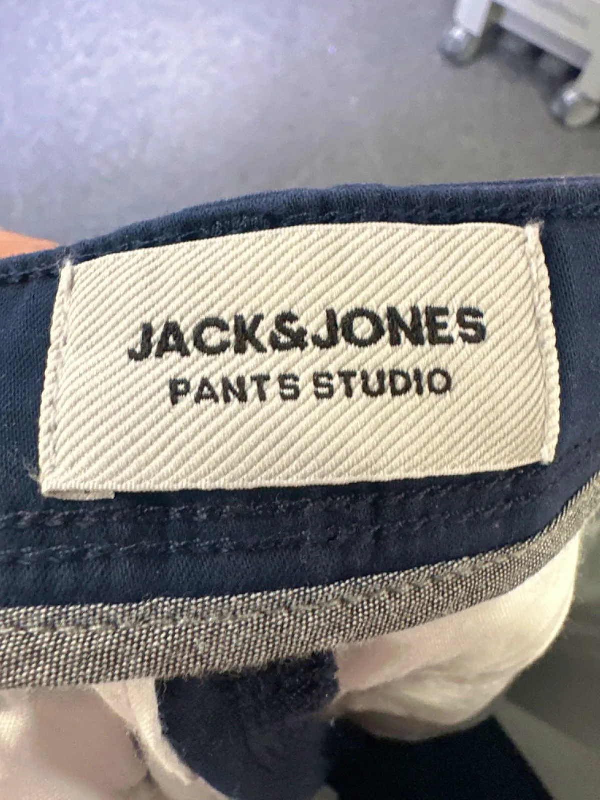 Jack & Jones Navy Slim Fit Trousers UK W30