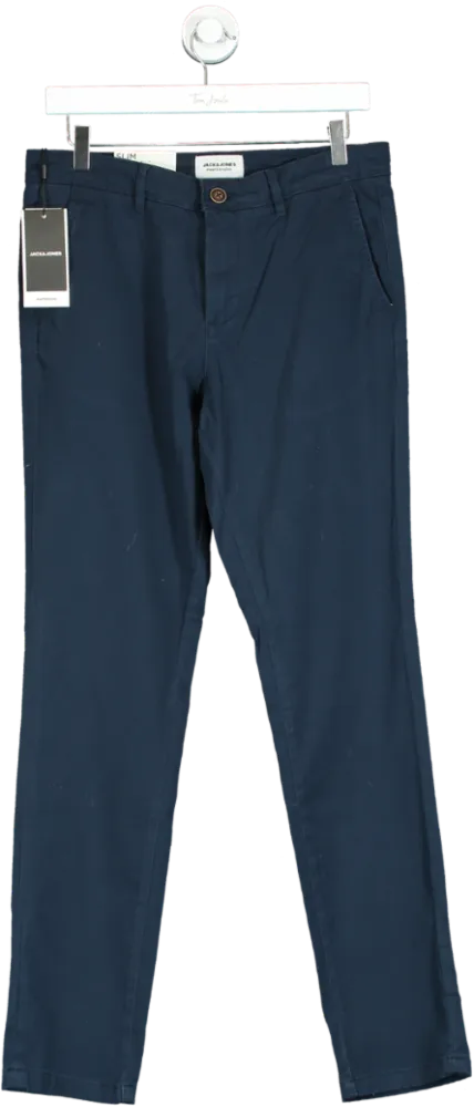 Jack & Jones Navy Slim Fit Trousers UK W30
