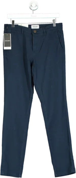 Jack & Jones Navy Slim Fit Trousers UK W30