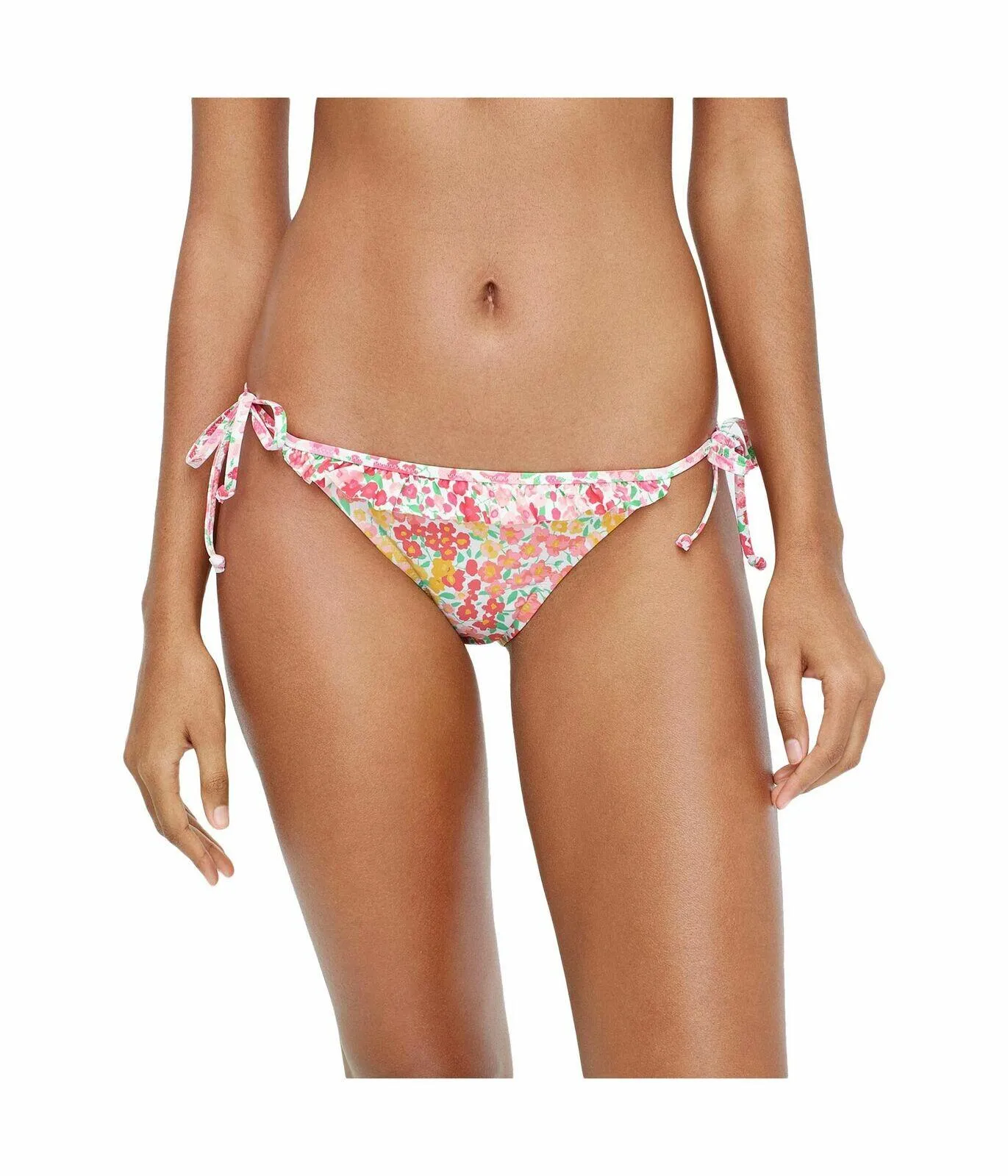 J.Crew Ditzy Floral Ruffle String Bottoms Pink/Yellow Combo MD