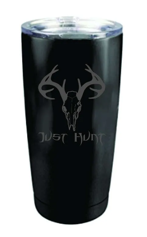 Just Hunt - Deer Skull 20oz & 30oz Tumbler - Silver and Black Matte