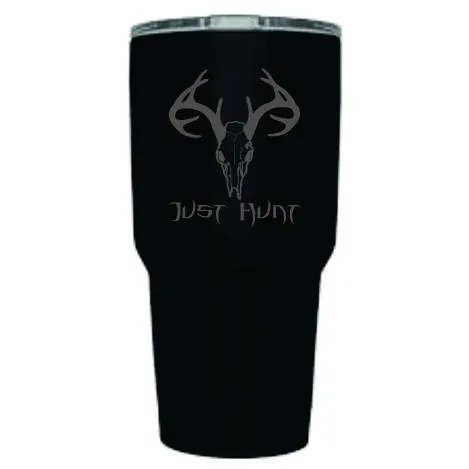 Just Hunt - Deer Skull 20oz & 30oz Tumbler - Silver and Black Matte