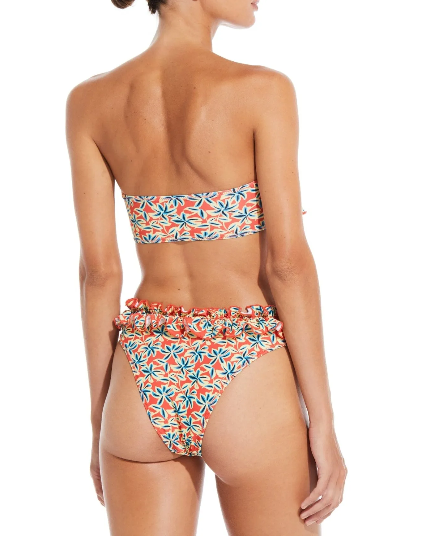 Kaia Bikini Bottom | Coral Orange Floral Daze