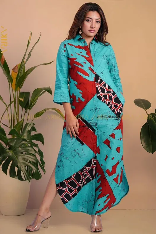 Katherine Batik Designer Dress | Kaftan, Bohemian Dress, Floral Dress, Boho Maxi Dress