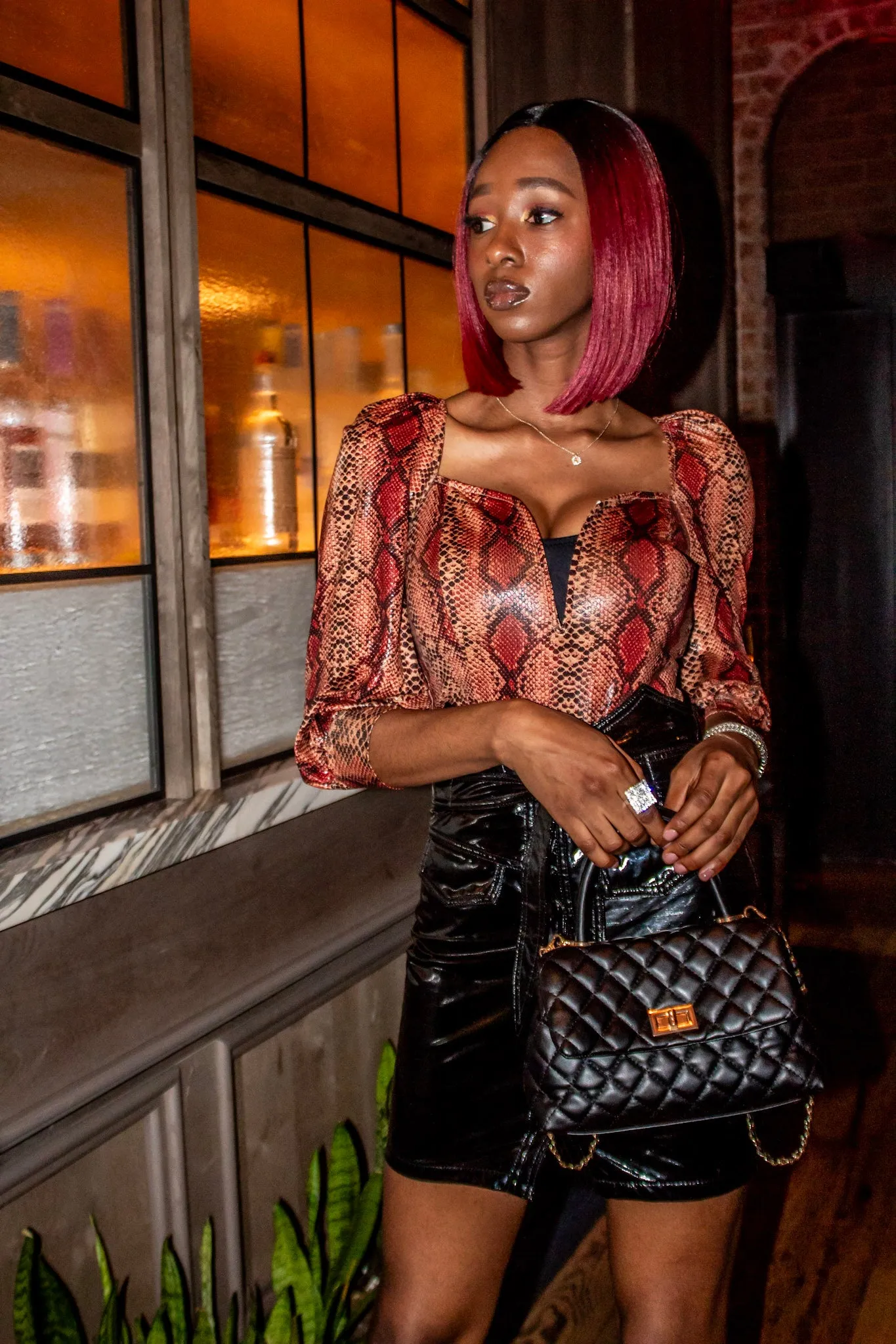 Kezzie snake print bodysuit