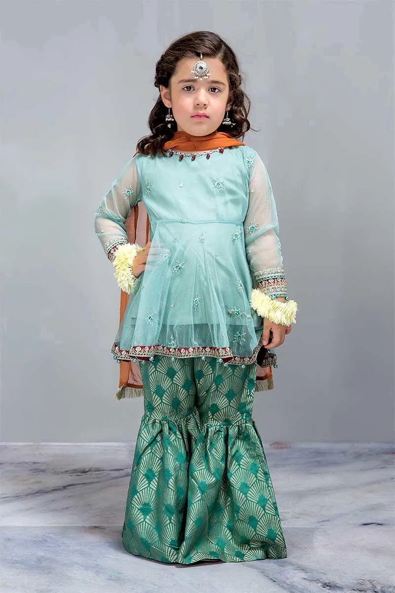 Kids Short Frock with Gharara Designer Dress by Maria. B - k802