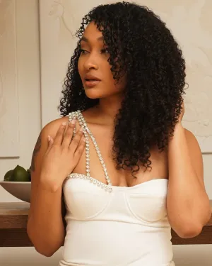 Kira | One-Shoulder Rhinestone Body Suit