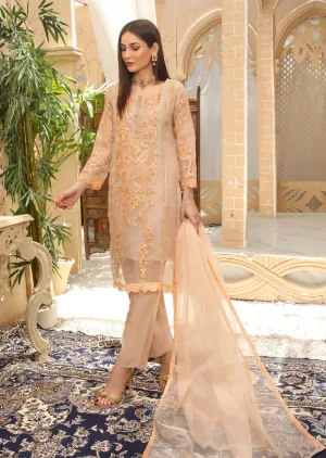 KLD207 Sublime - Peach Readymade Organza Suit
