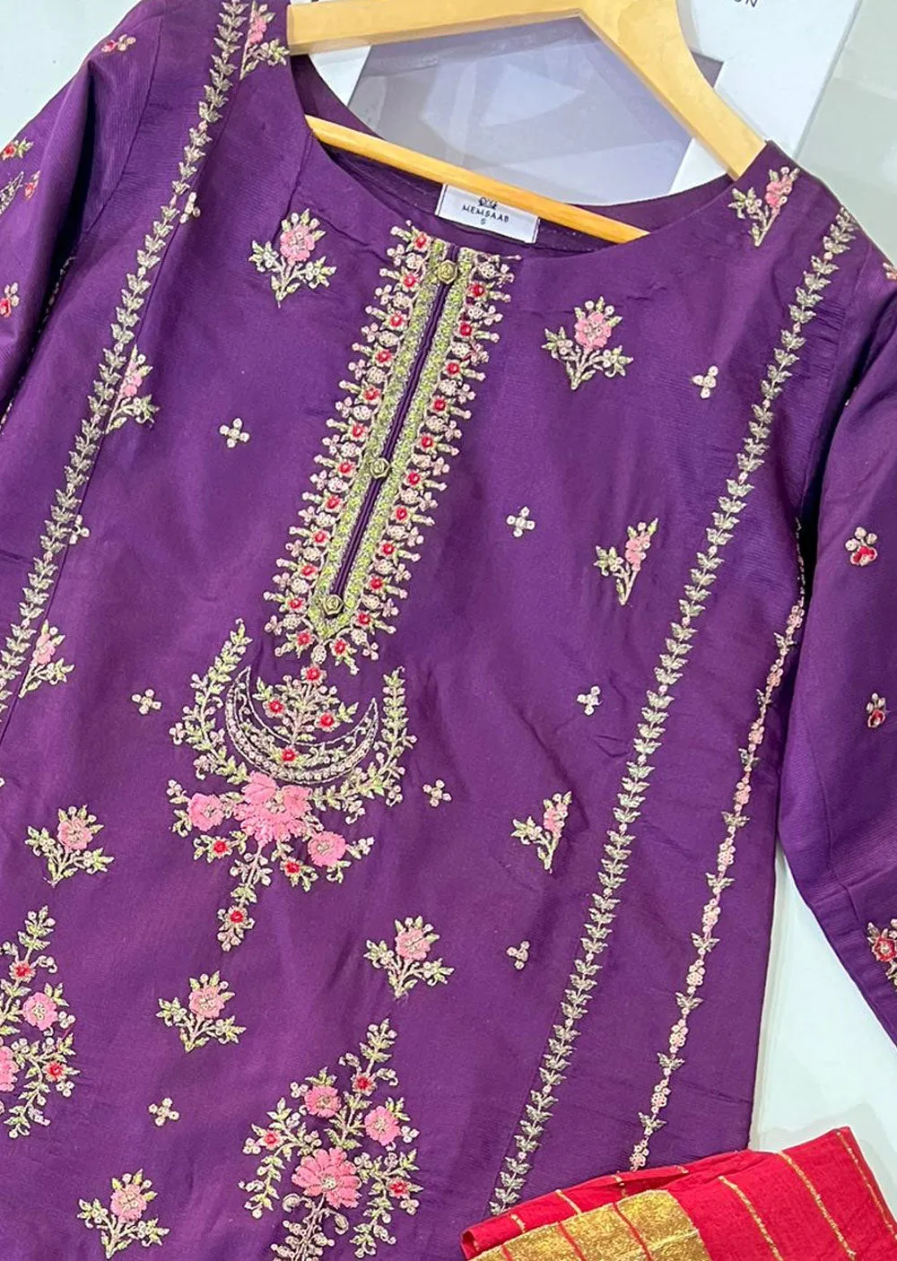 KLD302 Sanaya - Purple Readymade Khadi Net Suit