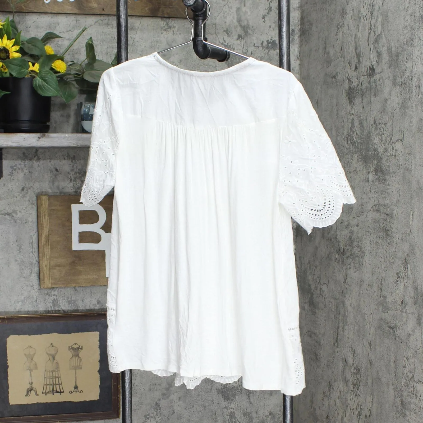Knox Rose Women's Short Sleeve Eyelet Top 78442396