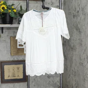 Knox Rose Women's Short Sleeve Eyelet Top 78442396