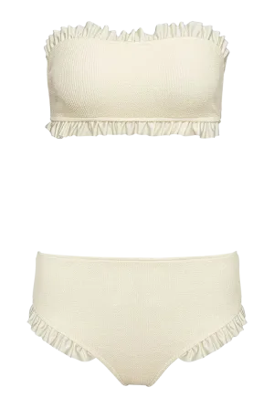 Kylie White Bandeau Scrunch Bikini