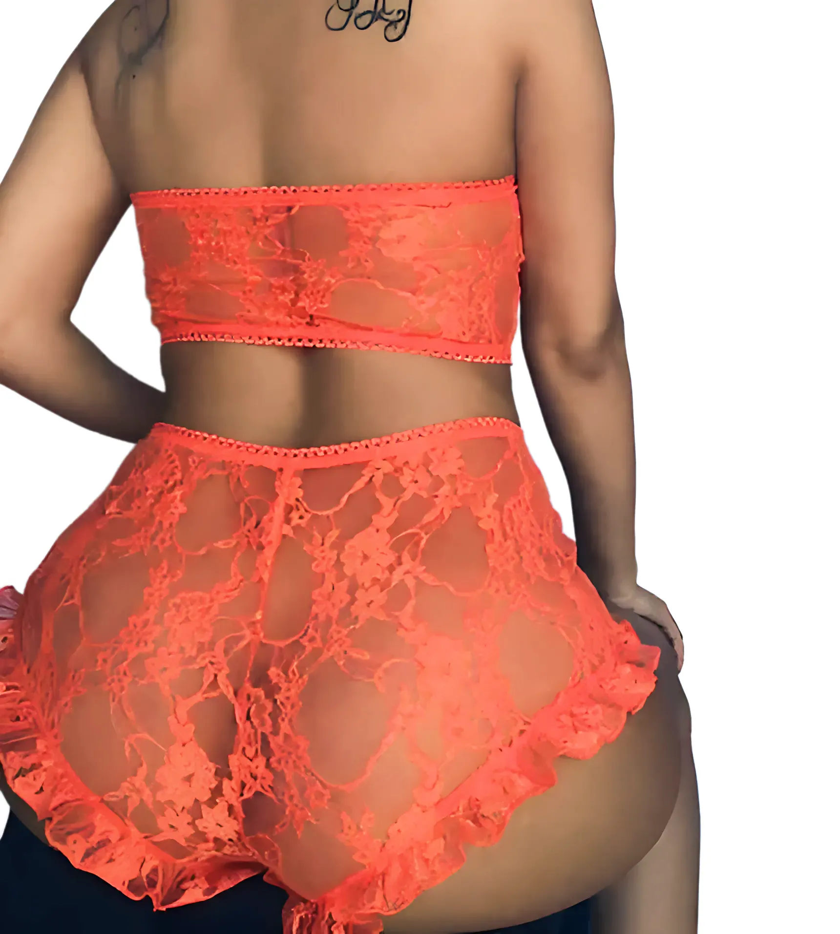 Lace Tulle Ruffled Lingerie