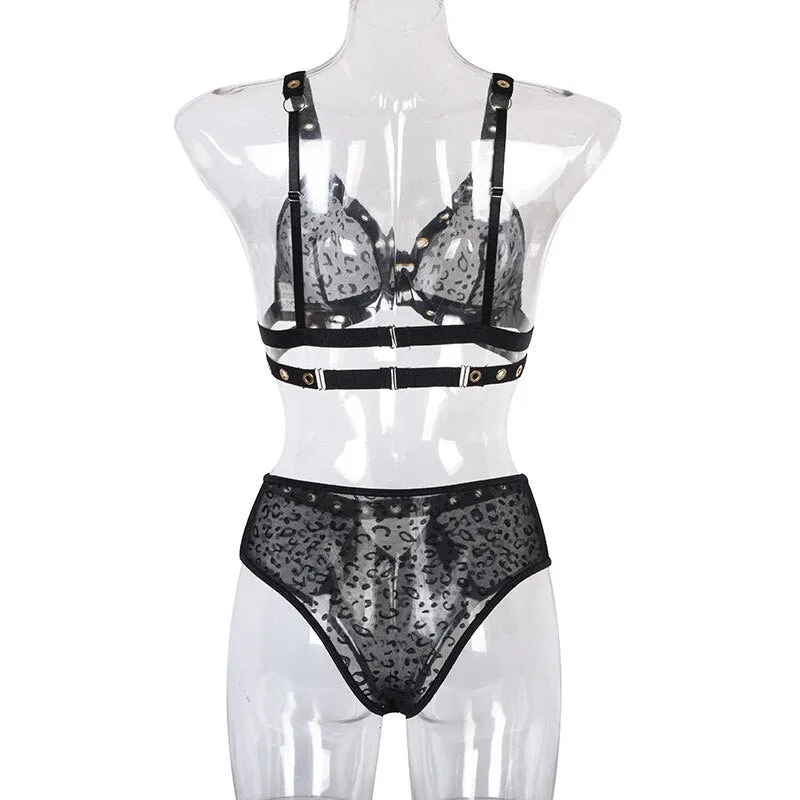 Leopard Goth Bandage Lingerie