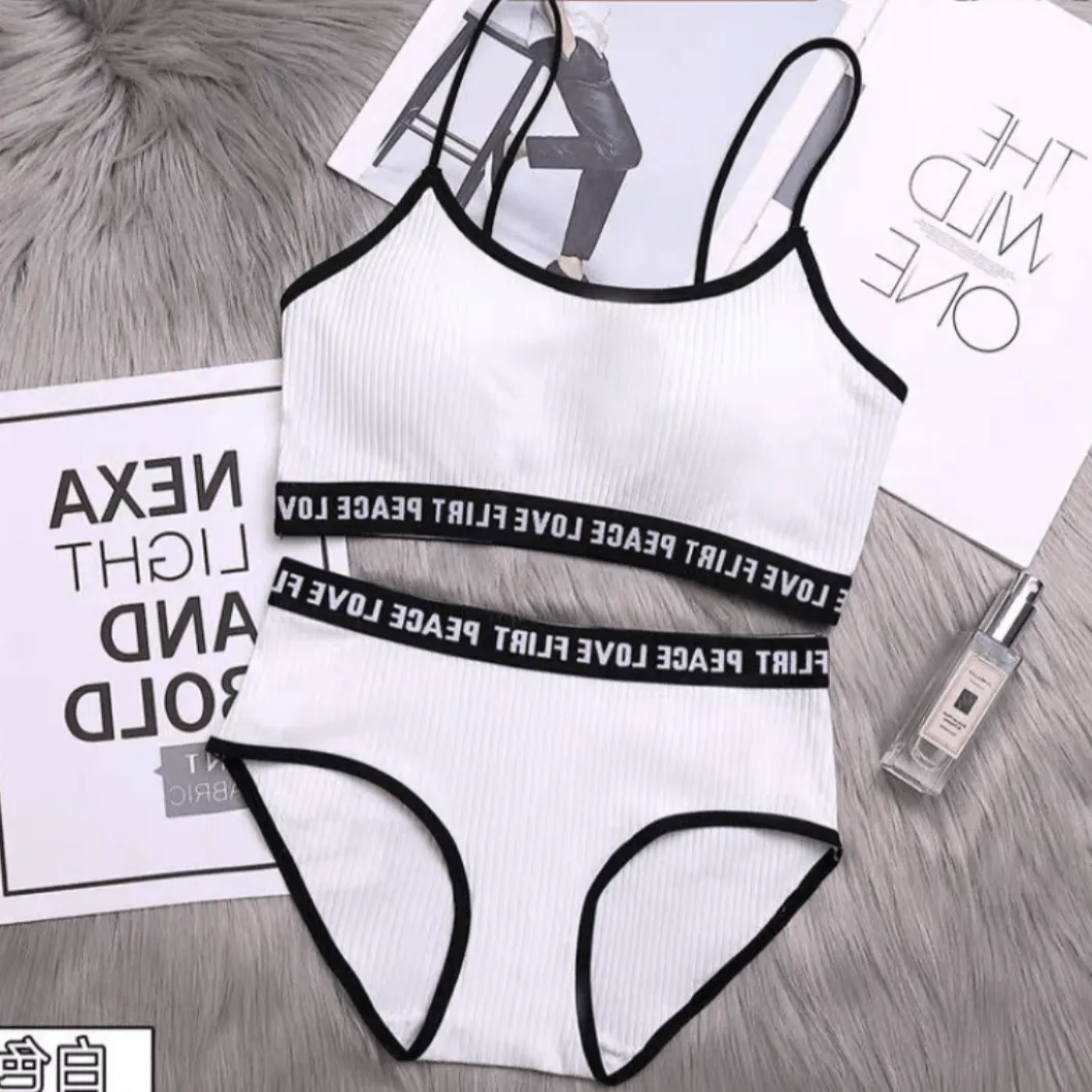 Letter Printed Lingerie Set